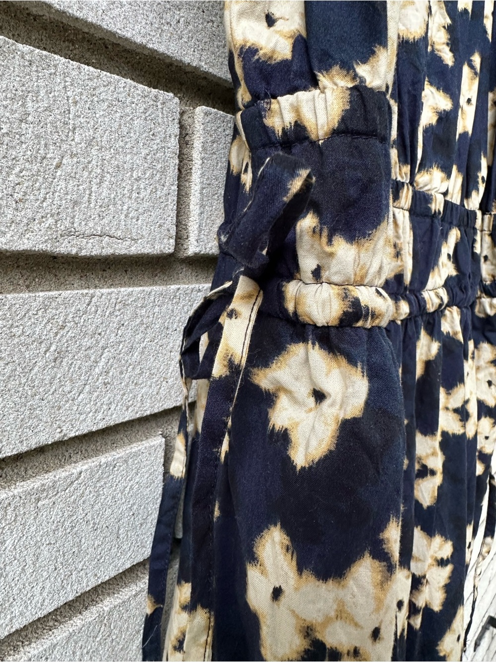 Time and Tru Navy Floral Cotton Flutter Sleeve Tiered Maxi Dress M Cottagecore - Picture 6 of 13